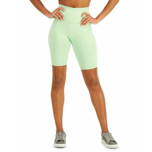 Ideology Pants - Ideology Womens PullOn High-Waisted Bike Shorts Stretch Light Green XXL $30 NWOT